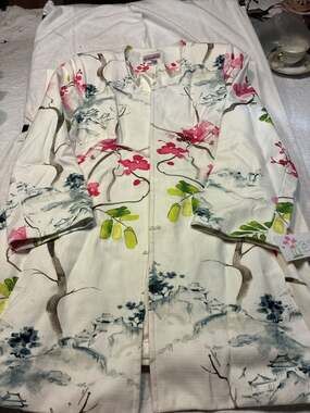 3 Sisters Floral Botanical Print Longline Jacket